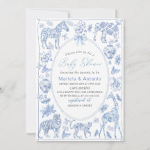 Elegant WatercolorToile Safari Chinoiserie Baby S