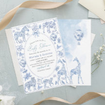 Elegant WatercolorToile Safari Chinoiserie Baby S