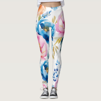 🌸 Elegant Watercolou Blommigt Leggings - Chic & s