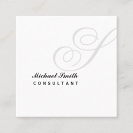 Elegant WatermarkMonogram Fyrkantigt Visitkort