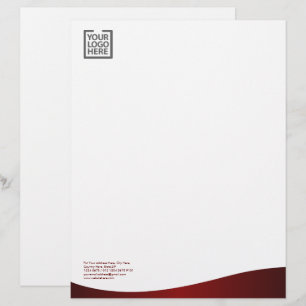 Elegant Wave Burgundy Corporate Identity Brevhuvud