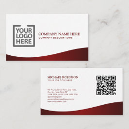 Elegant Wave Burgundy Corporate Identity Visitkort