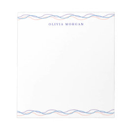 Elegant wavy border soft pastel tones anteckningsblock