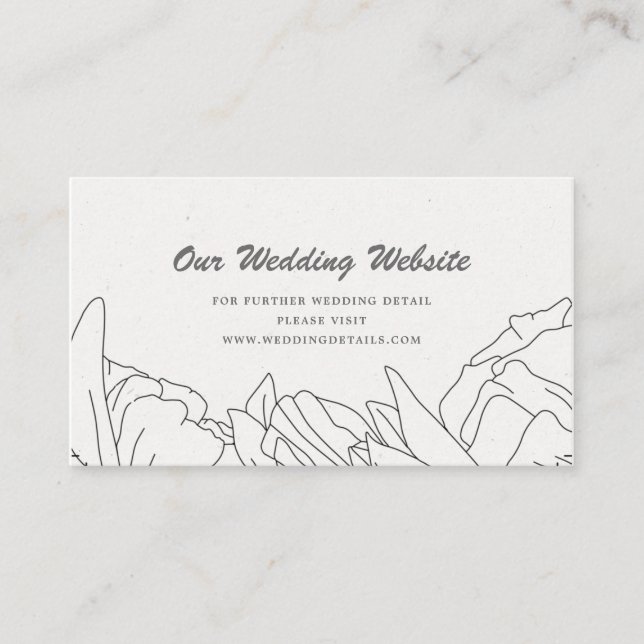 Elegant-webbplatsen för minimalistlinje Bröllop Tilläggskort (Framsida)