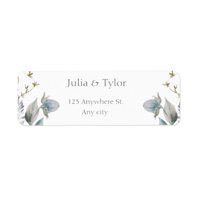Elegant  Wedding Address Label Returadress Etikett (Framsidan)