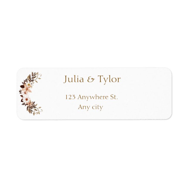Elegant  Wedding Address Label Returadress Etikett (Framsidan)