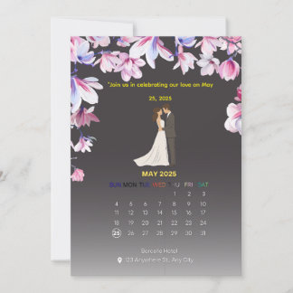 Elegant Wedding Calendar Invitation Inbjudningar