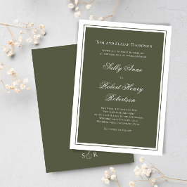 Elegant Wedding Calligraphy Green Script Inbjudningar