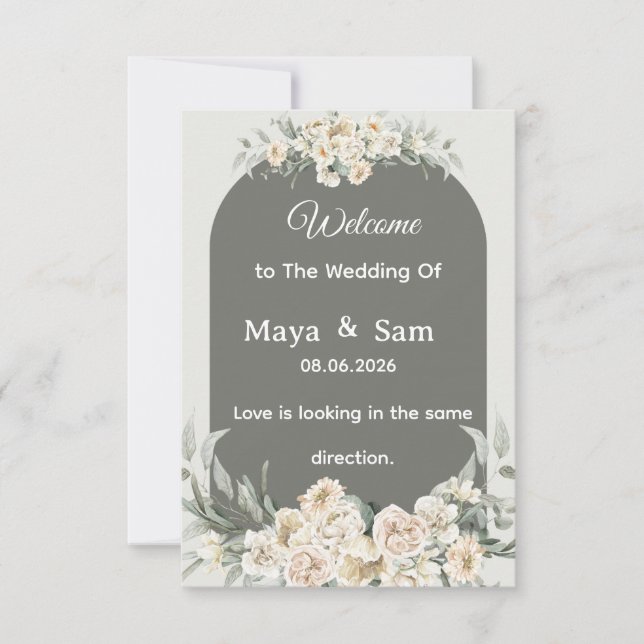 Elegant Wedding Card Inbjudningar (Framsida)