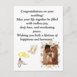 Elegant Wedding Congratulations Card | Romantic Fl Vykort