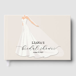Elegant Wedding Dress Bridal Shower Guest Book Gästböcker