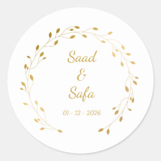 Elegant wedding envelop seal Editable stickers Runt Klistermärke