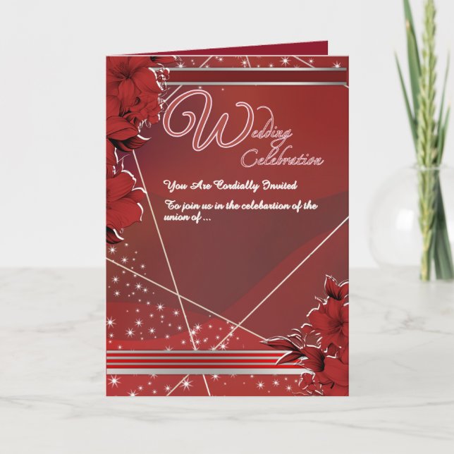 Elegant Wedding Folded Invitation Kort (Framsida)