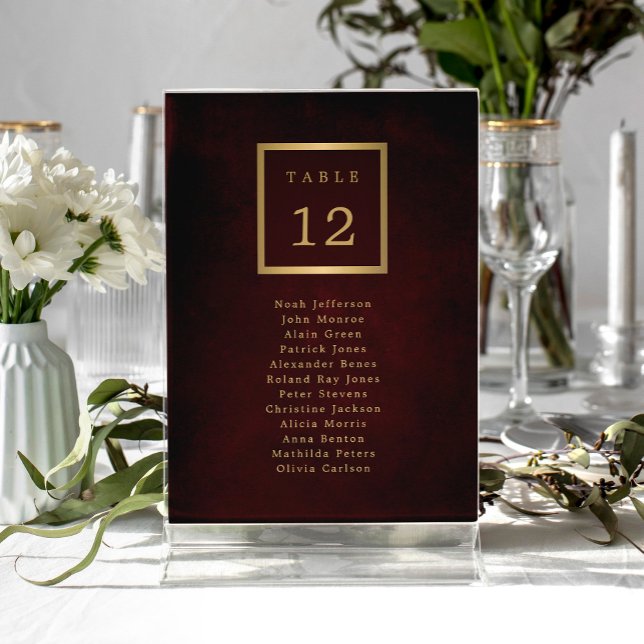 Elegant wedding guests seating chart table number (Skapare uppladdad)