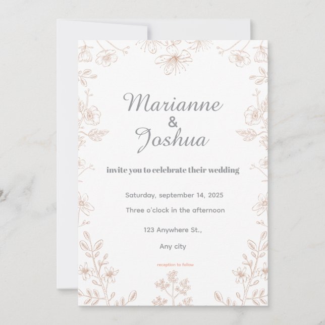 Elegant Wedding Invitation Card  Inbjudningar (Framsida)