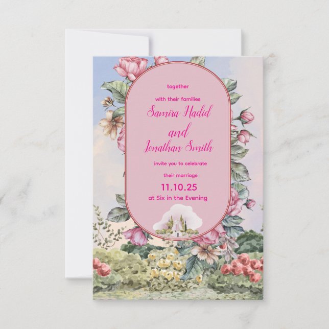 Elegant Wedding Invitation – Classic & Romantic  Tack Kort (Framsida)