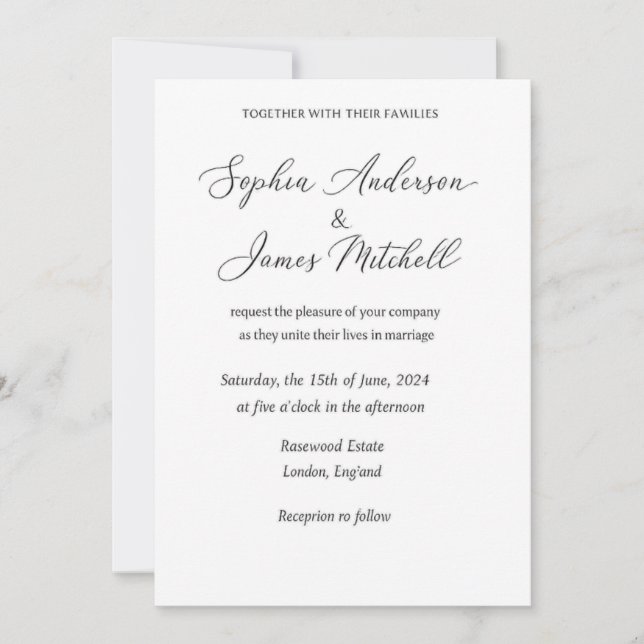 Elegant Wedding Invitation Cover | Romantic Floral Inbjudningar (Framsida)