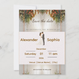 Elegant Wedding Invitation | Editable Names, Date Inbjudningar