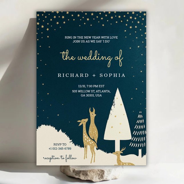 Elegant wedding Invitation in happy new year Inbjudningar (Skapare uppladdad)