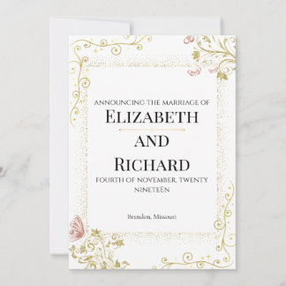 Elegant Wedding Invitation Inbjudningar