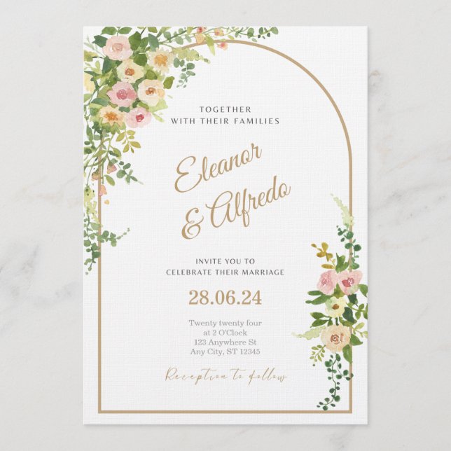 Elegant Wedding Invitation | Modern Romantic  Inbjudningar (Framsida)