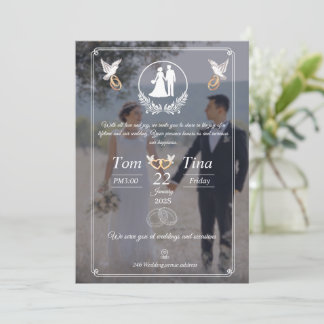 Elegant wedding invitation with new design inbjudningar