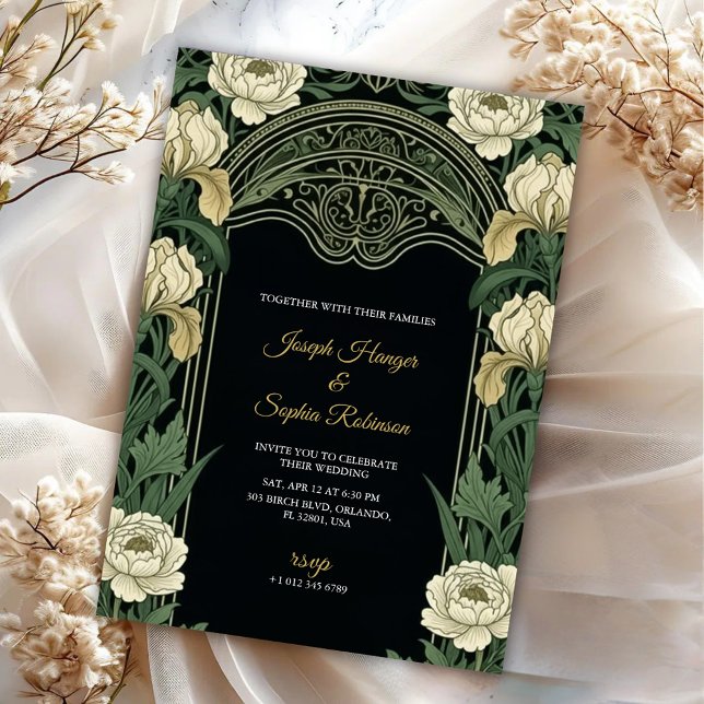 Elegant wedding invitation with ornate floral  inbjudningar (Skapare uppladdad)