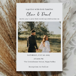 Elegant Wedding Invitation with Photo Inbjudningar