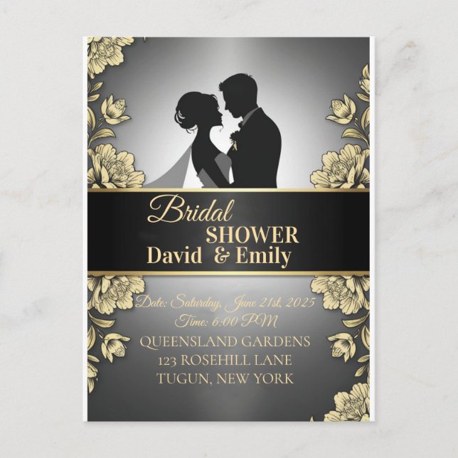 Elegant Wedding Invitations – Timeless Love in Eve Vykort (Framsida)