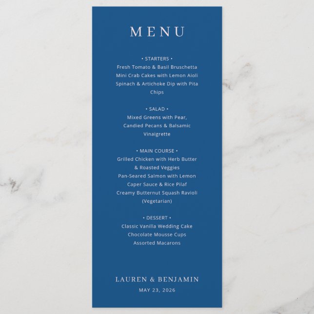 Elegant Wedding Menu Card Meny (Framsida)