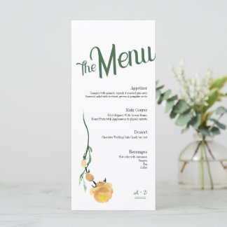 Elegant Wedding menu Meny