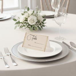 Elegant Wedding Minimalist Gold Frame Table Number Kort