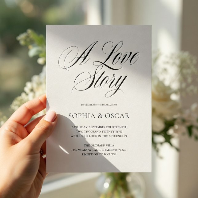 Elegant Wedding Minimalist Script Calligraphy Inbjudningar (Skapare uppladdad)