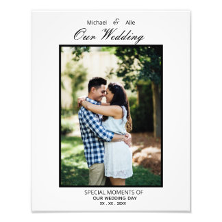 Elegant Wedding Photo Enlargement Wall Art Print Fototryck
