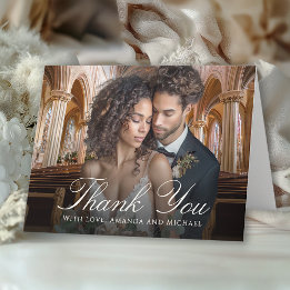 Elegant Wedding Photo Thank You Tack Kort