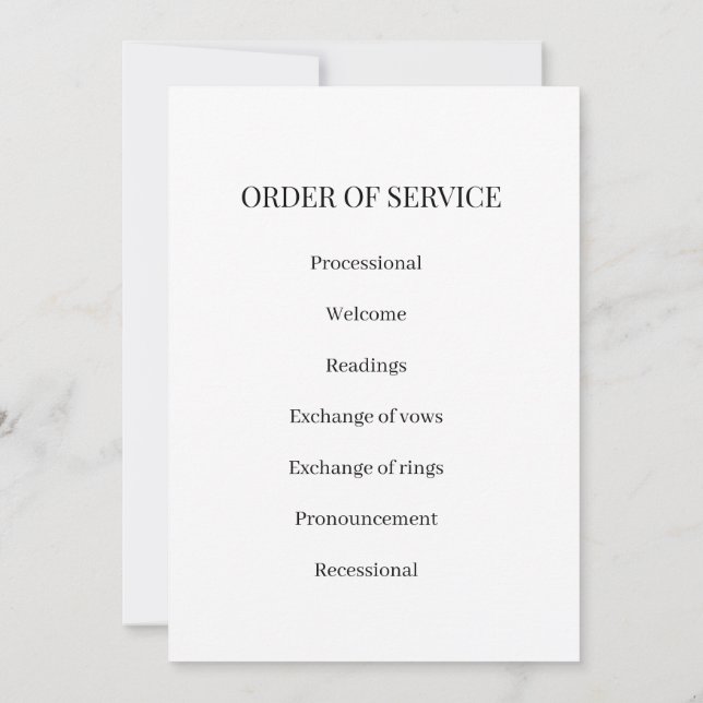 Elegant Wedding Program & Wedding Party Guide (Baksida)