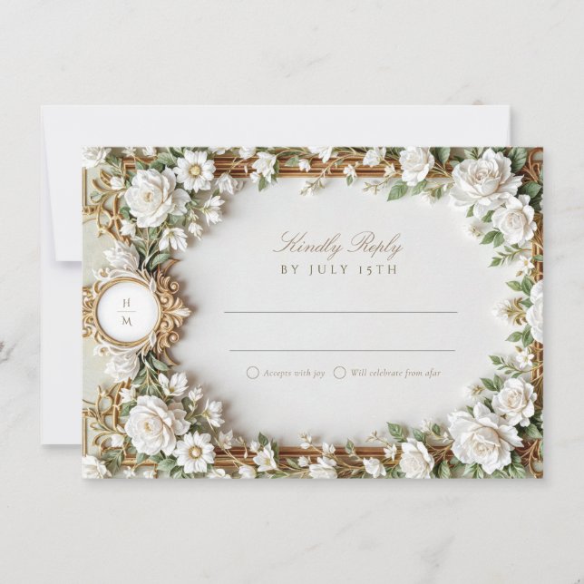 Elegant Wedding RSVP Card Inbjudningar (Framsida)