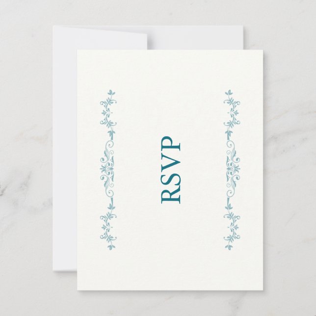 Elegant Wedding RSVP Card OSA Kort (Baksida)