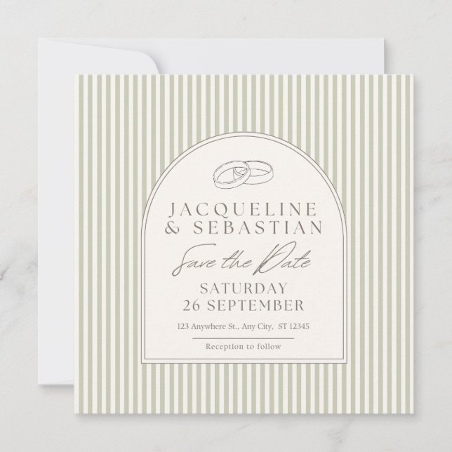 Elegant Wedding Save the Date Card Design Inbjudningar (Framsida)