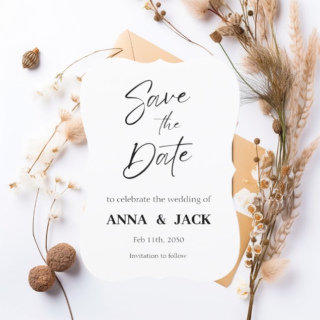 Elegant Wedding Save the Date Invitation Inbjudningar (Skapare uppladdad)
