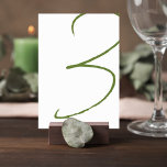 Elegant Wedding Table Number Card Bordsnummer<br><div class="desc">Add a refined and elegant touch to your reception tables with this minimalist wedding table number card. Featuring a modern calligraphy-style number in a soft greenery tone, the design is both simple and sophisticated, making it a perfect complement to classic, garden, and contemporary wedding décor. The clean layout allows the...</div>