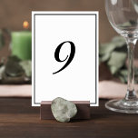 Elegant Wedding Table Number Card Bordsnummer<br><div class="desc">Add a refined touch to your reception tables with this elegant wedding table number card. Featuring a clean minimalist border and a graceful script-style number, this design brings timeless sophistication to your table settings while helping guests easily find their seats. The simple layout allows the table number to stand out...</div>