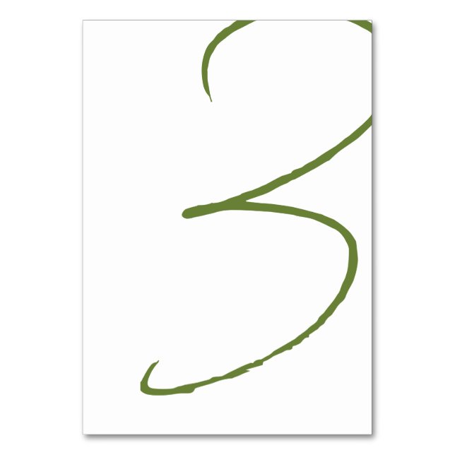 Elegant Wedding Table Number Card Bordsnummer (Framsidan)