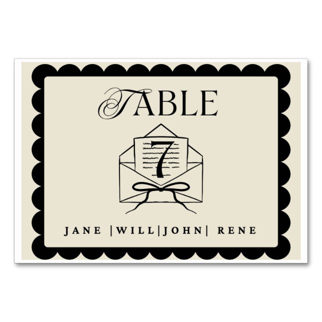 Elegant Wedding Table Number Card – Custom Bordsnummer (Framsidan)