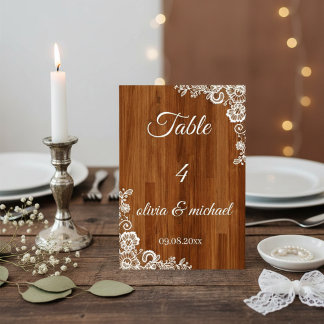 “Elegant Wedding Table Numbers – Personalized Set Bordsnummer