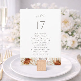 Elegant Wedding Table Seating Sign Inbjudningar