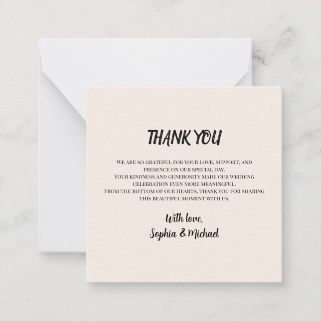 Elegant Wedding Thank You Anteckningskort (Framsida)