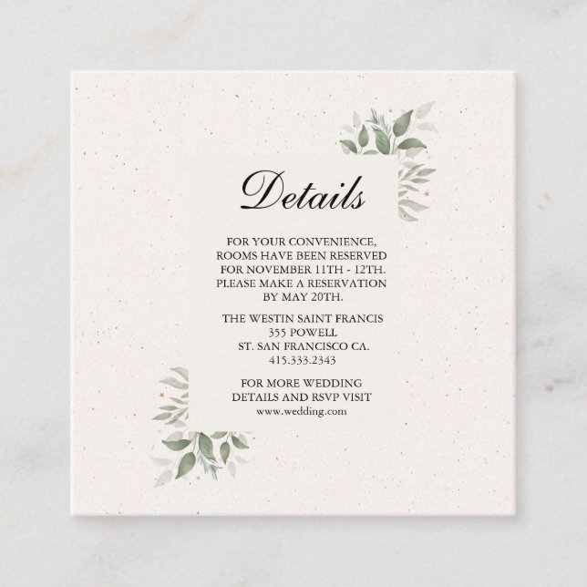 Elegant Wedding with light Floral  Tilläggskort (Framsida)
