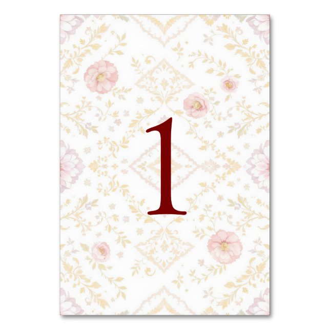 Elegant weeding table number bordsnummer (Framsidan)