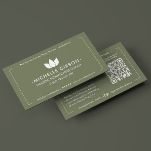 Elegant Wellness Coach Sage Lotus Personlig Tränar Visitkort